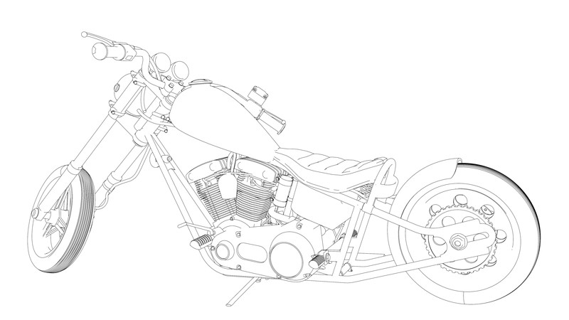 ハーレーの絵